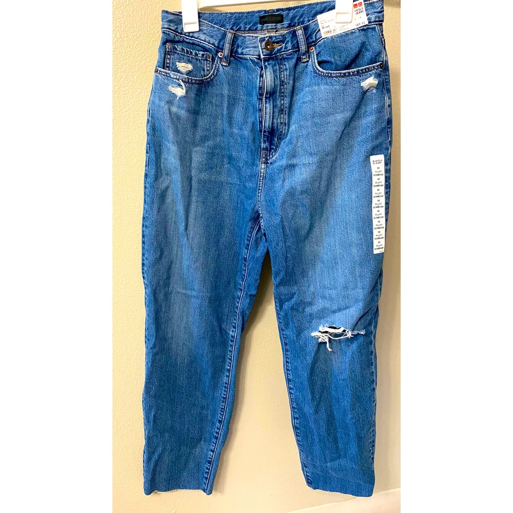 Peg Top High-Rise Damaged Jeans